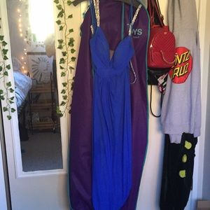 Long Bright Blue Prom Dress